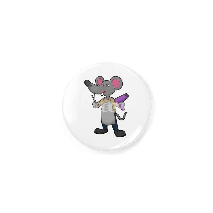 Mouse as Hairdresser with Scissors & Hair dryer Rozet