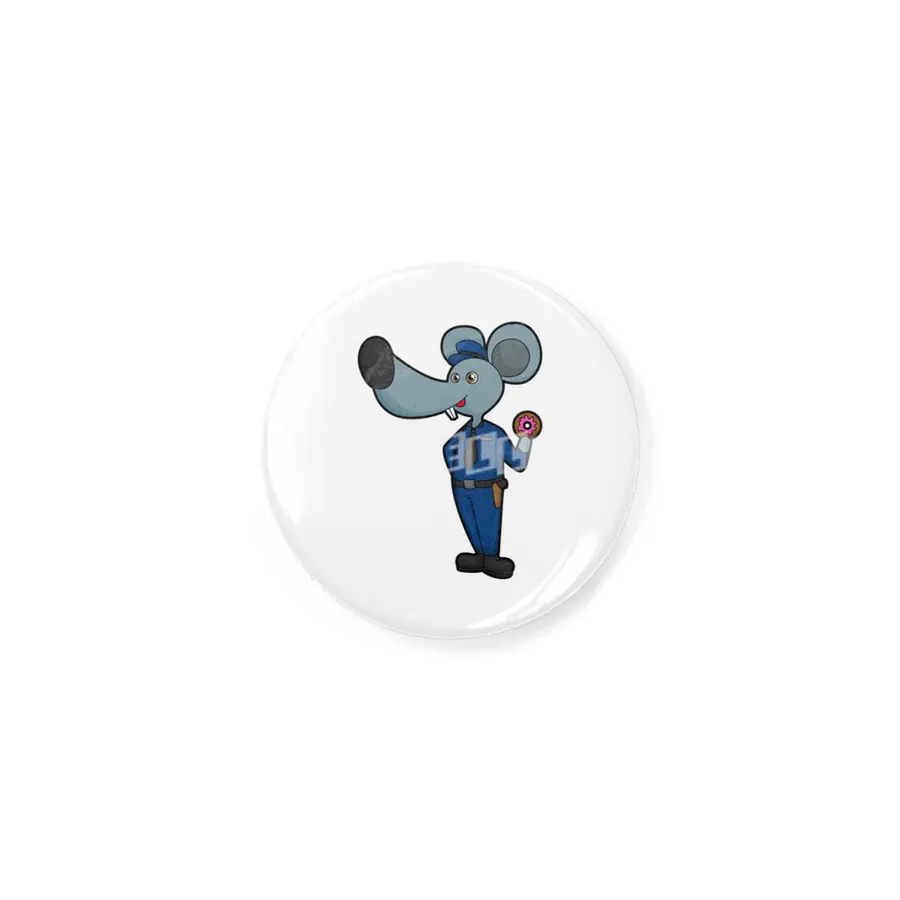 Mouse as Police officer with Donut Rozet