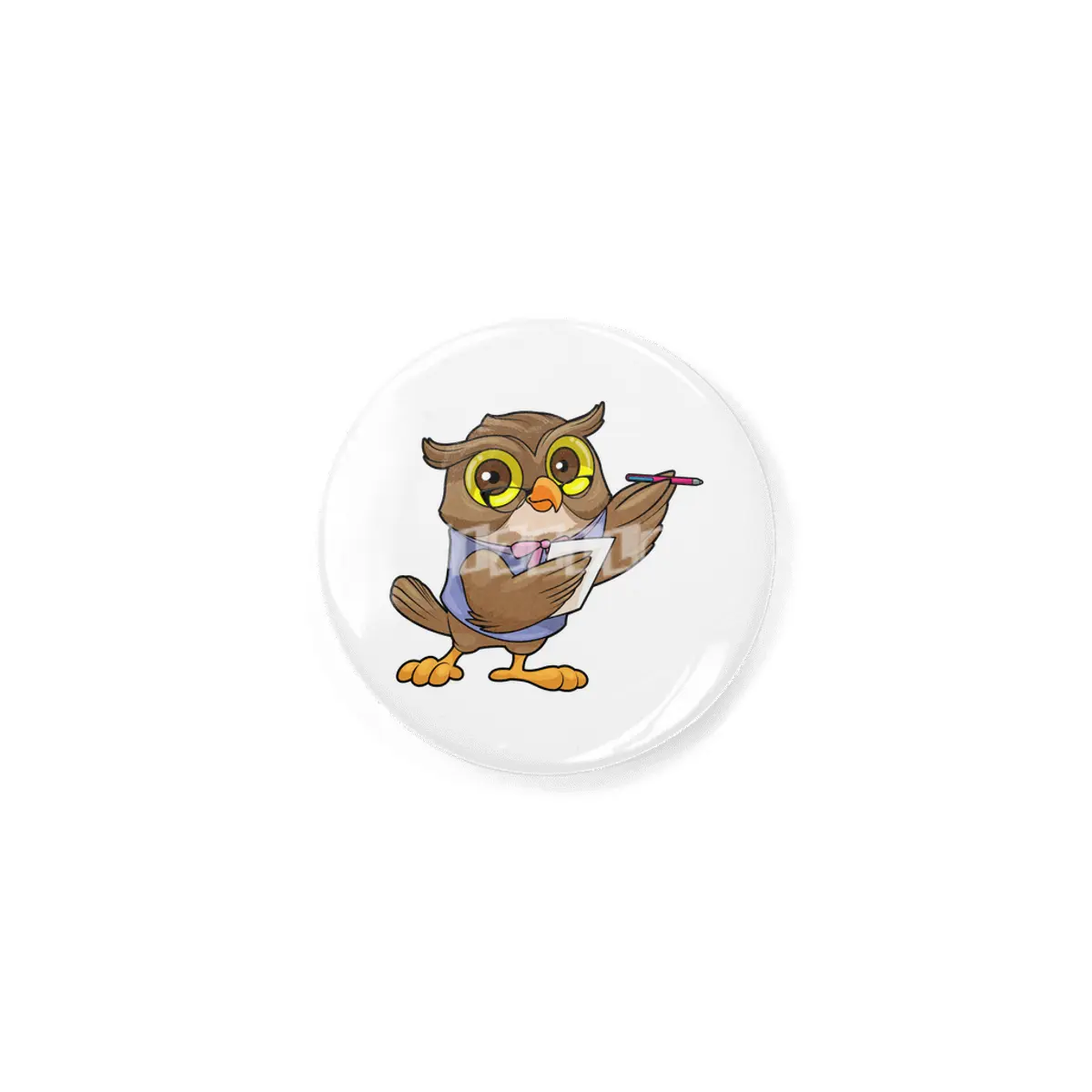 Owl as Secretary with Ballpoint pen & Note Rozet