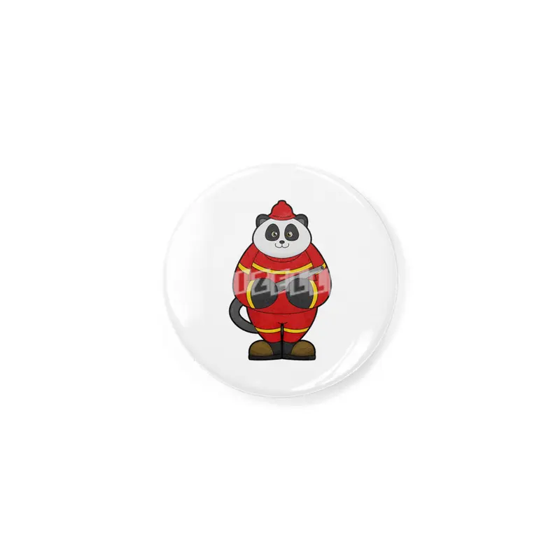 Panda as Firefighter with Hose Rozet