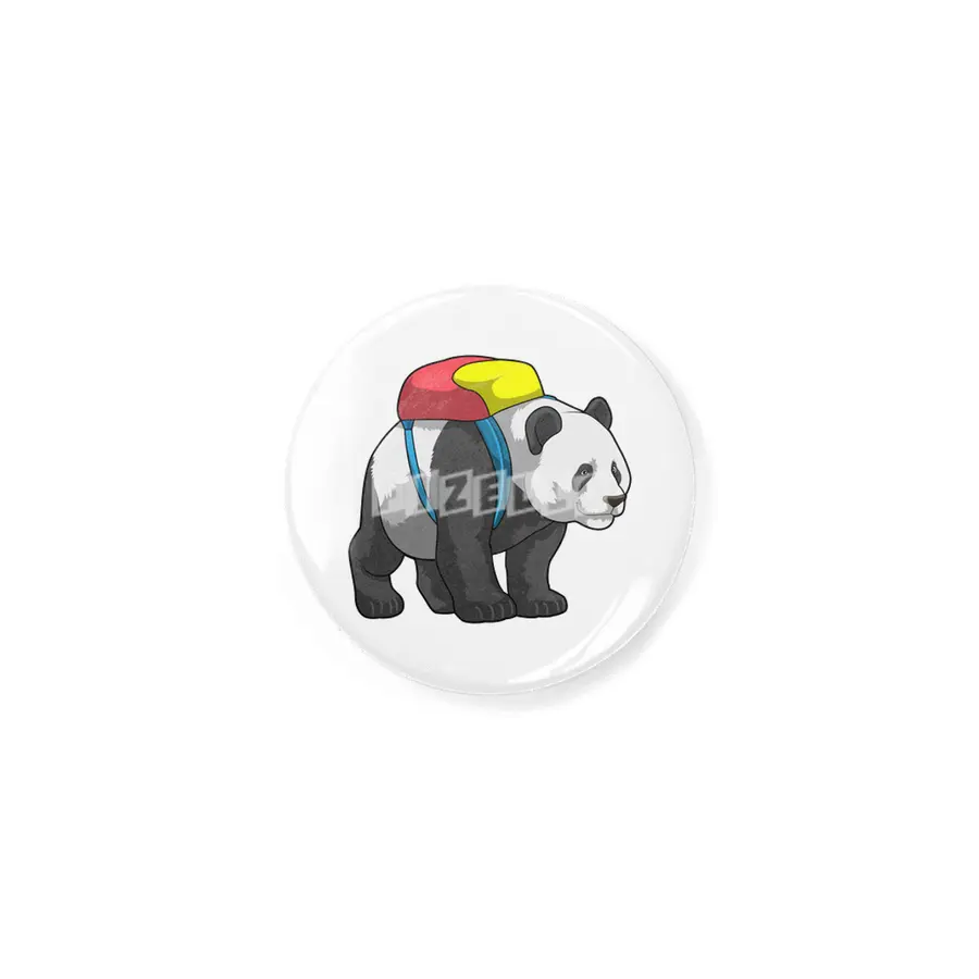 Panda as Hiker with Backpack Rozet