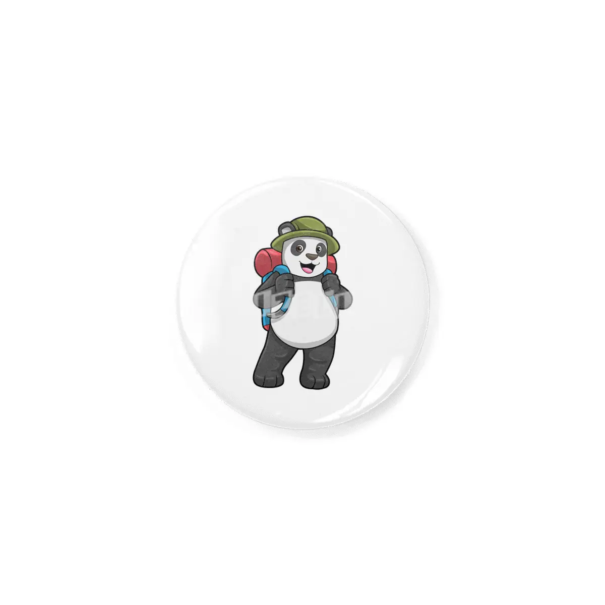 Panda as Hiker with Backpack Rozet
