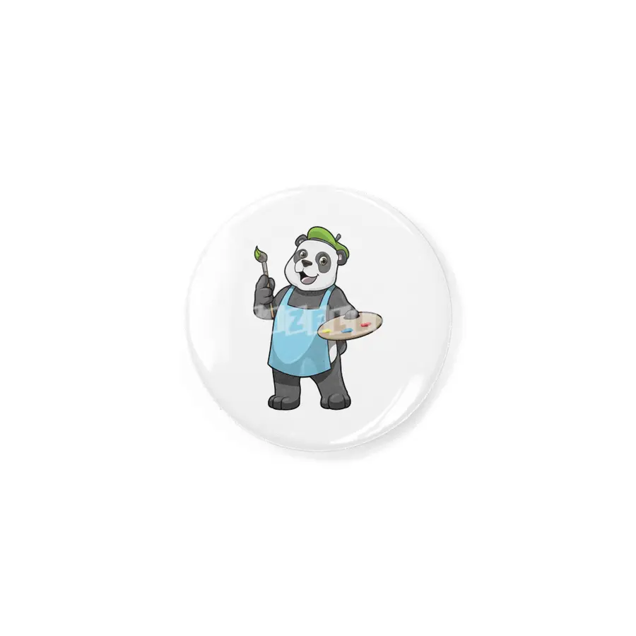 Panda as Painter with Brush & Colour Rozet