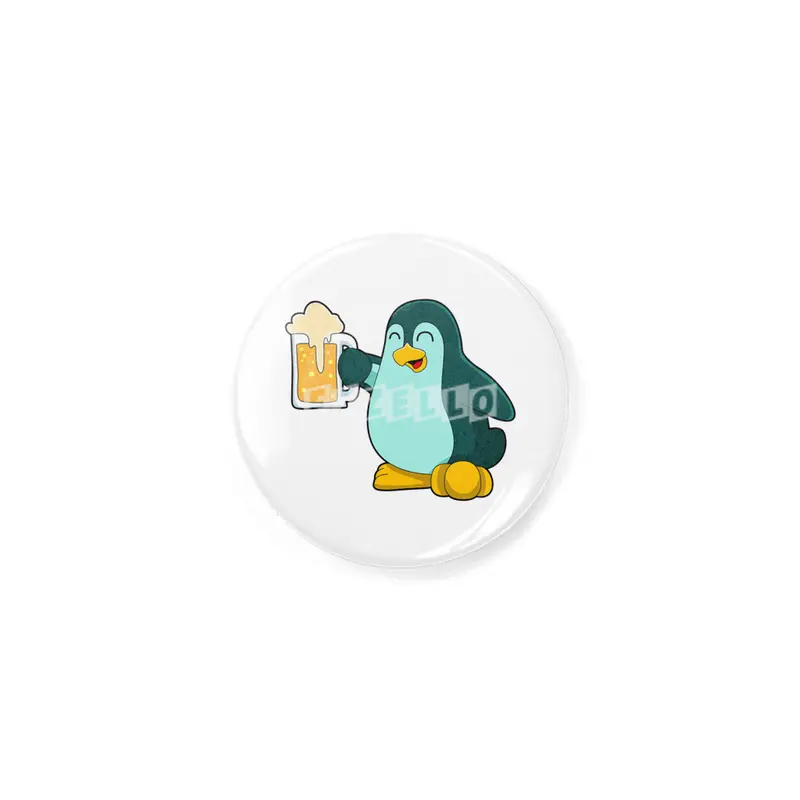 Penguin with Glass of Beer Rozet