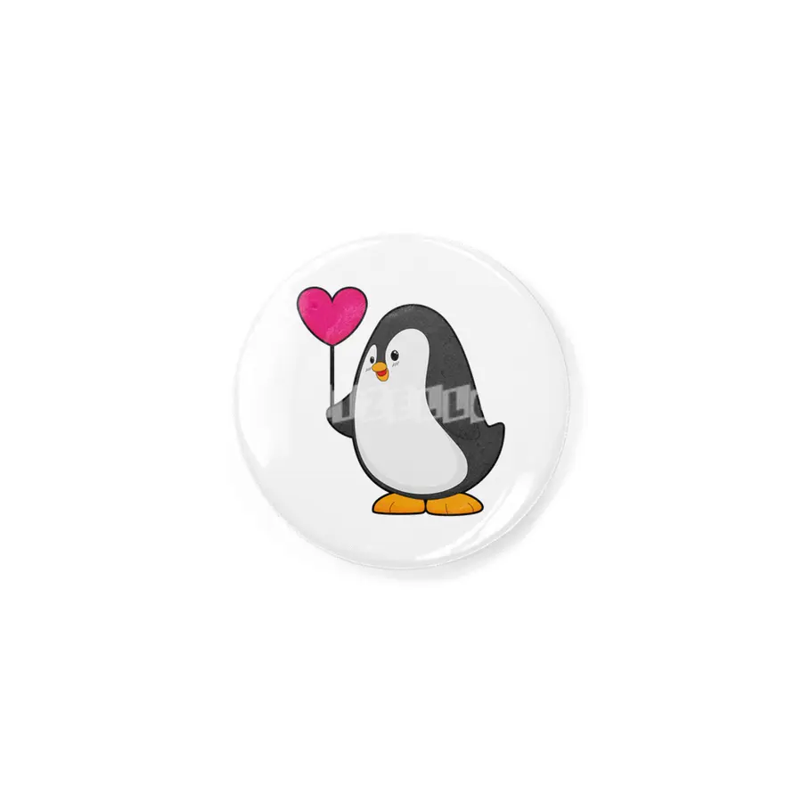 Penguin with Heart Balloon Rozet