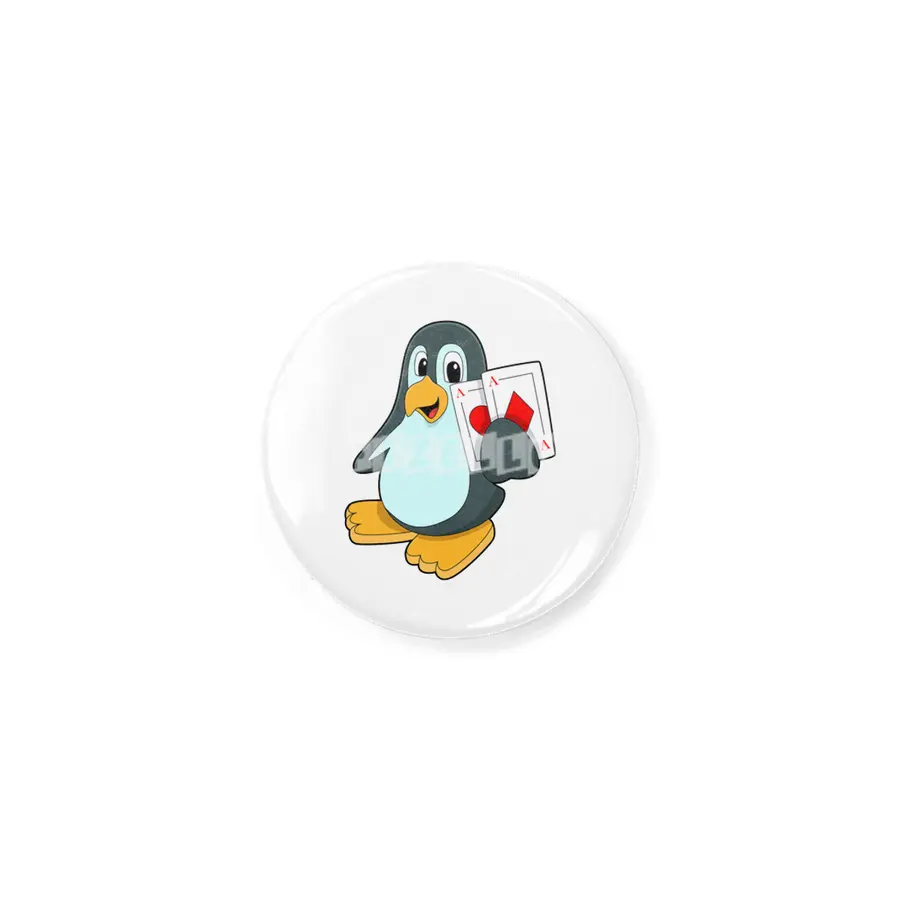Penguin with Poker cards Rozet