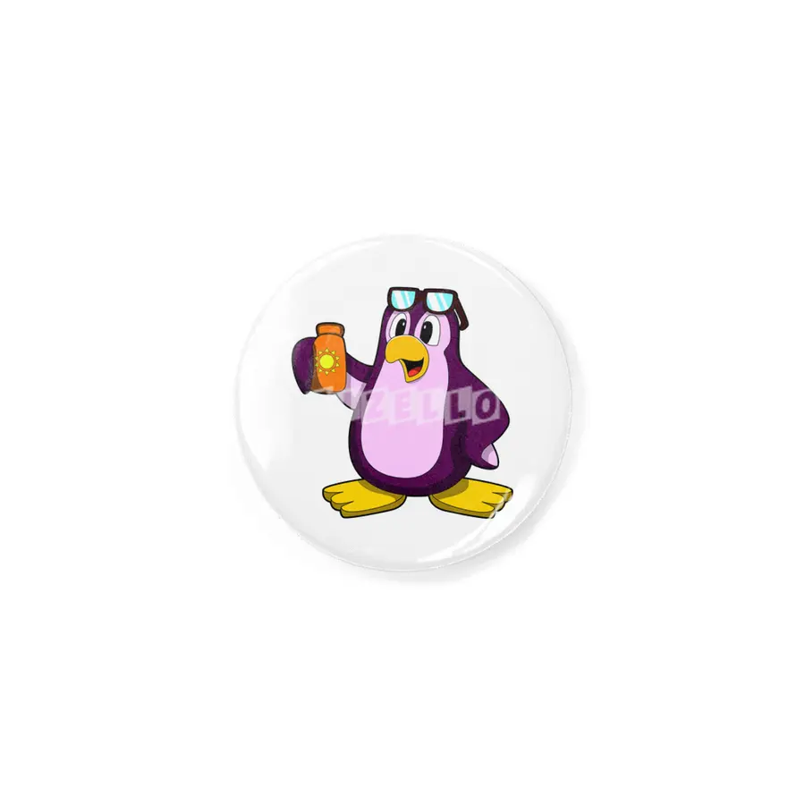 Penguin with Suncream & Sunglasses Rozet