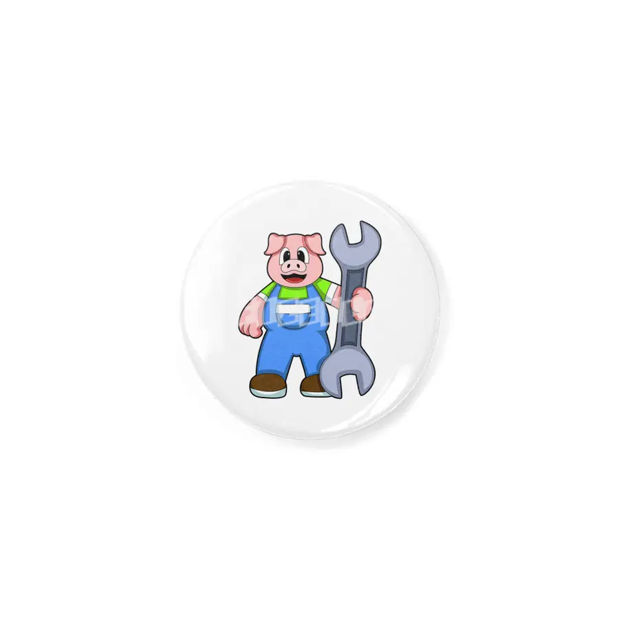 Pig as Craftsman with Wrench Rozet