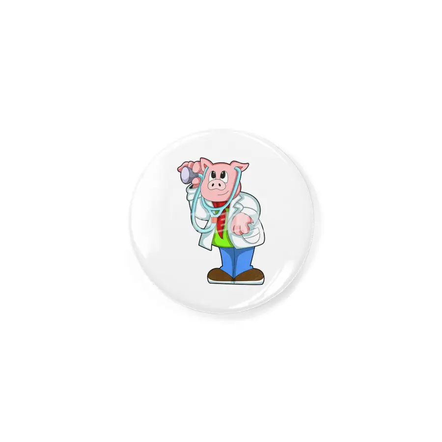 Pig as Doctor with Stethoscope Rozet