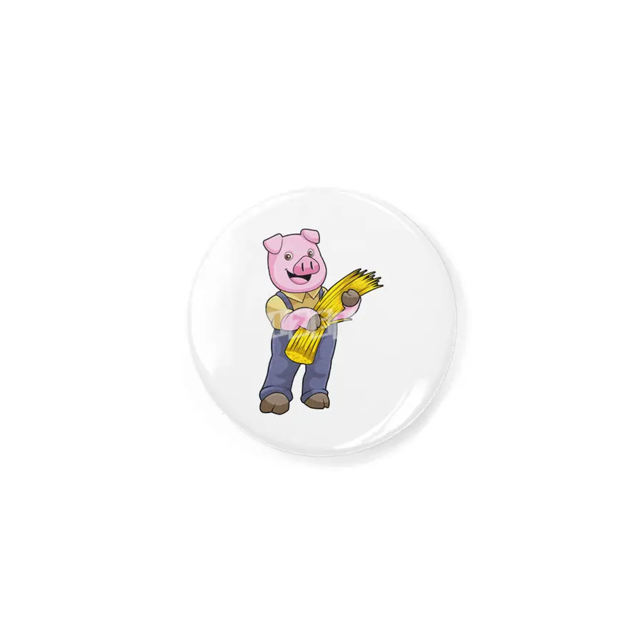 Pig as Farmer with Straw Rozet