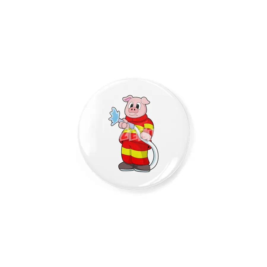 Pig as Firefighter with Hose Rozet