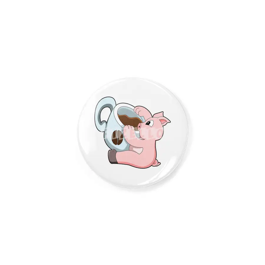 Pig with Cup of Coffee Rozet