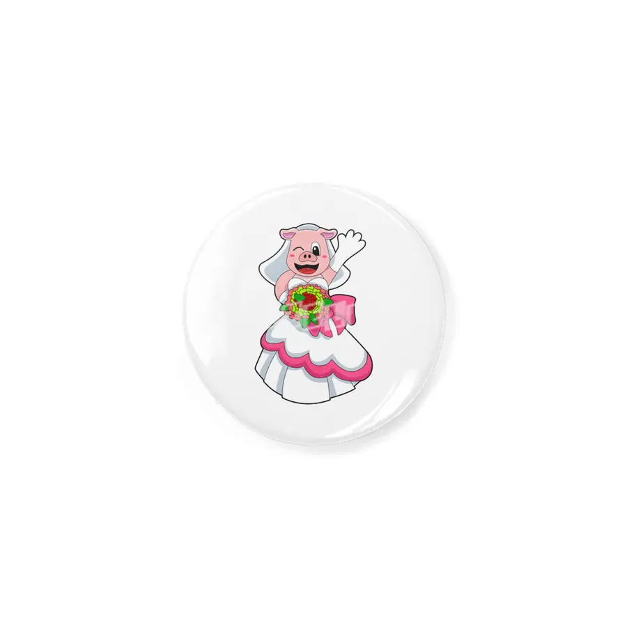Pig with Wedding dress & Bunch of Flowers Rozet