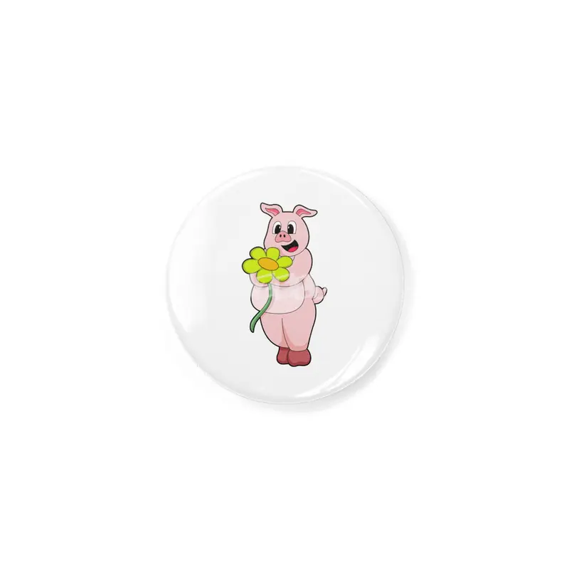 Pig with yellow Flower Rozet