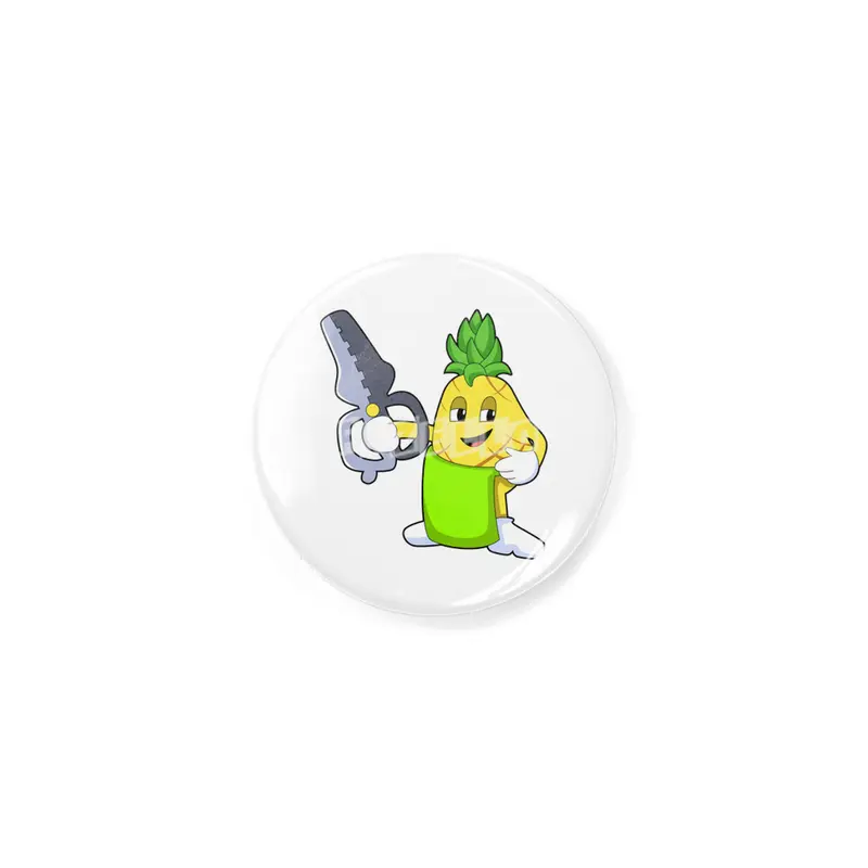 Pineapple as Hairdresser with Scissors & Razor Rozet
