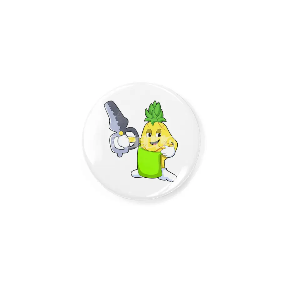Pineapple as Hairdresser with Scissors & Razor Rozet