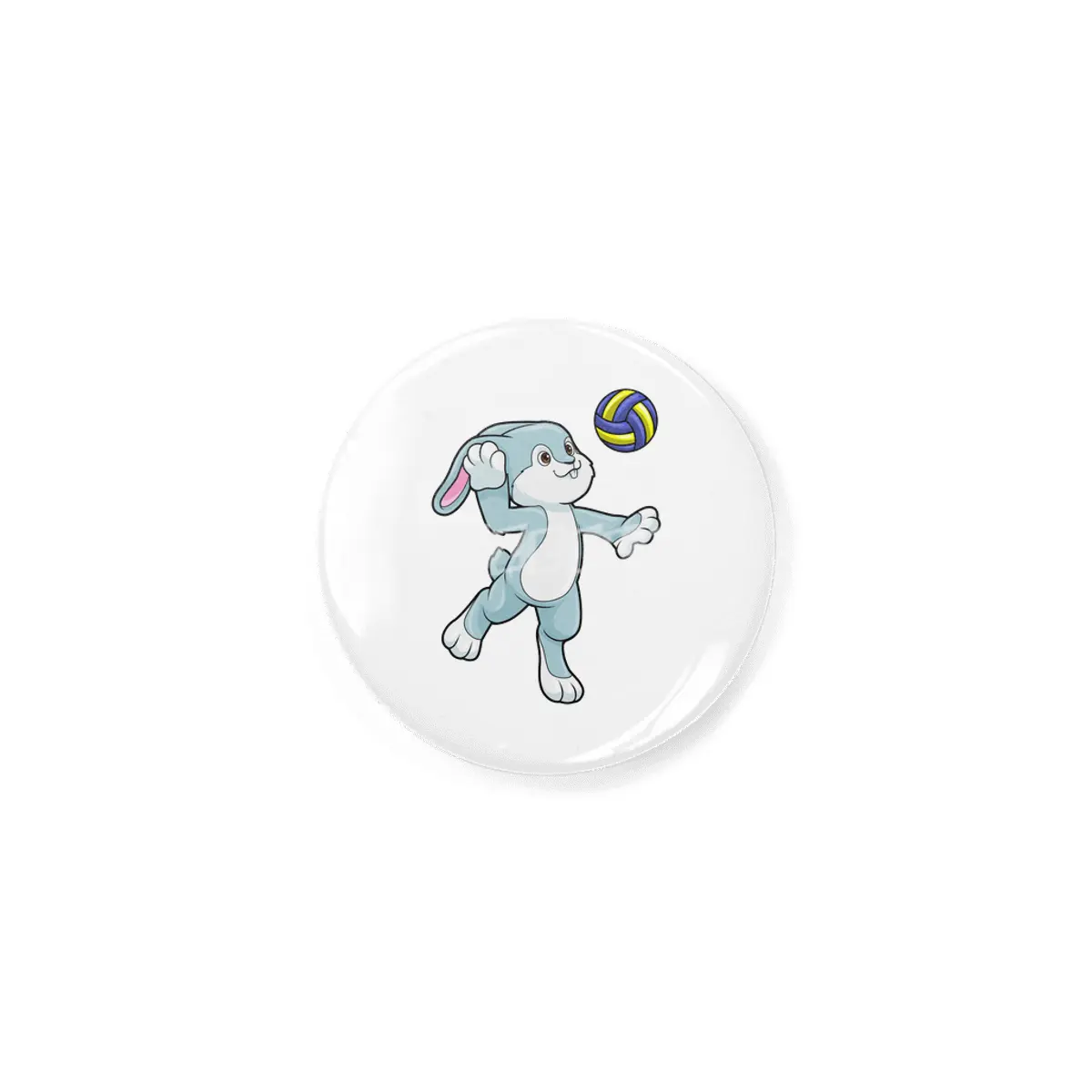 Rabbit at Sports with Volleyball Rozet