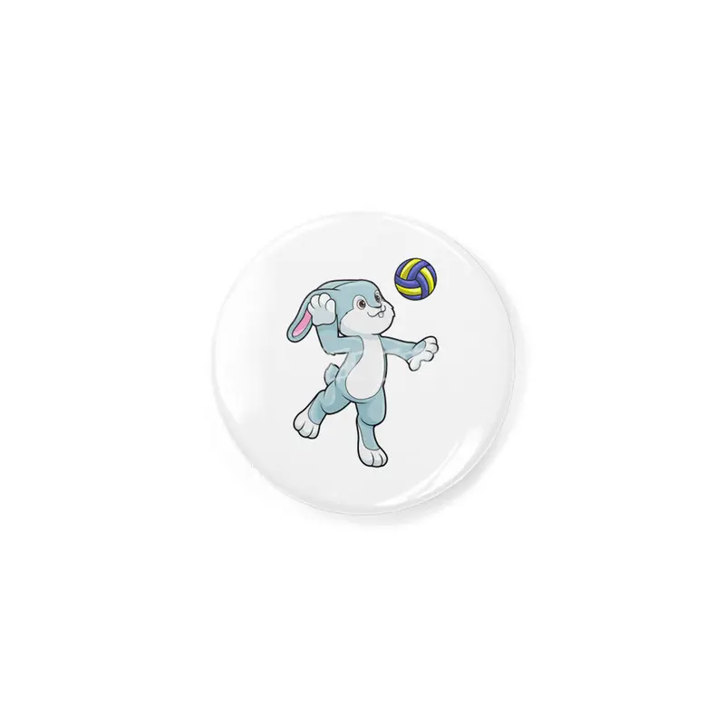 Rabbit at Sports with Volleyball Rozet