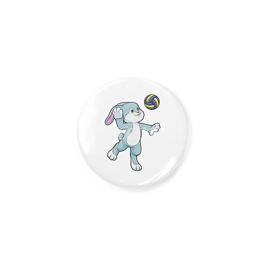 Rabbit at Sports with Volleyball Rozet