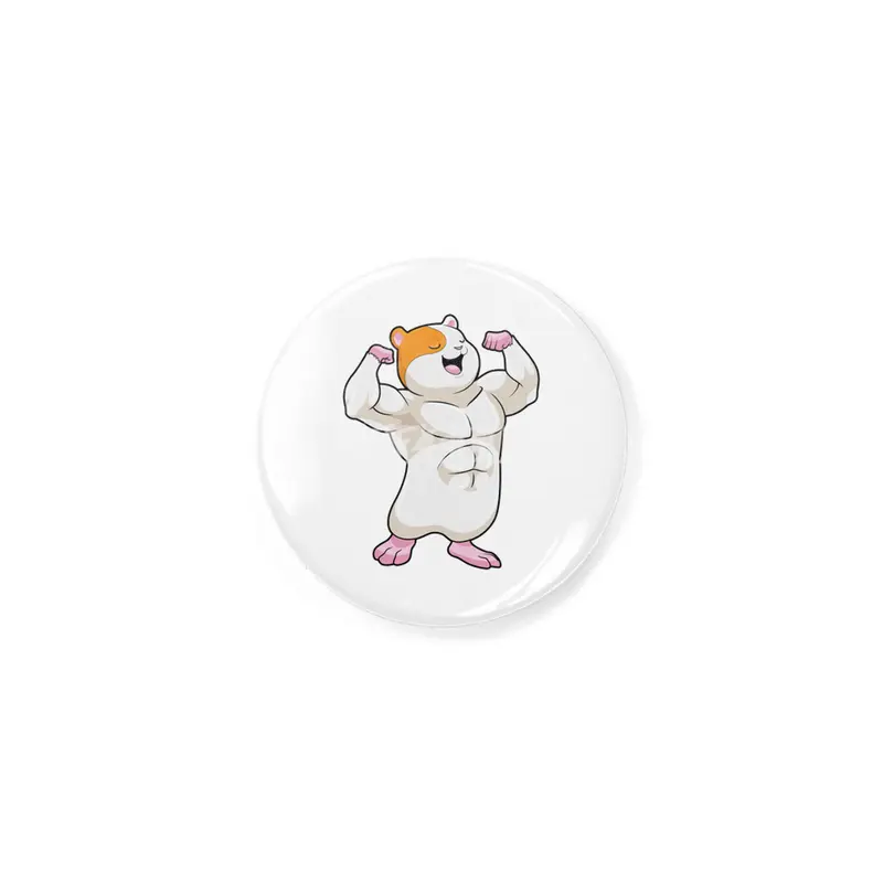 Hamster as Bodybuilder with big Muscles Rozet