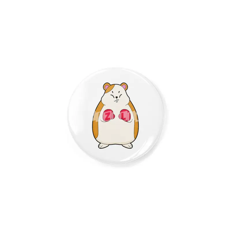 Hamster as Boxer with Boxing gloves Rozet