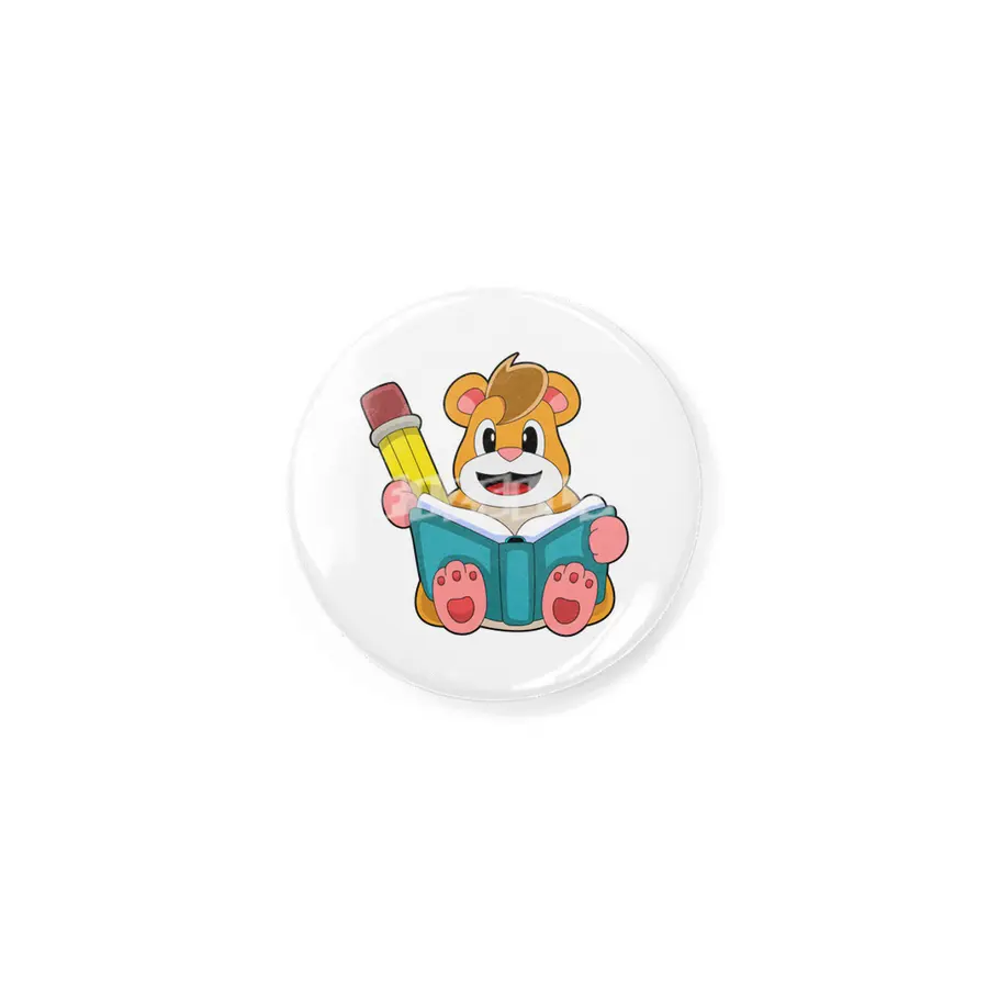 Hamster with Book & Pen Rozet