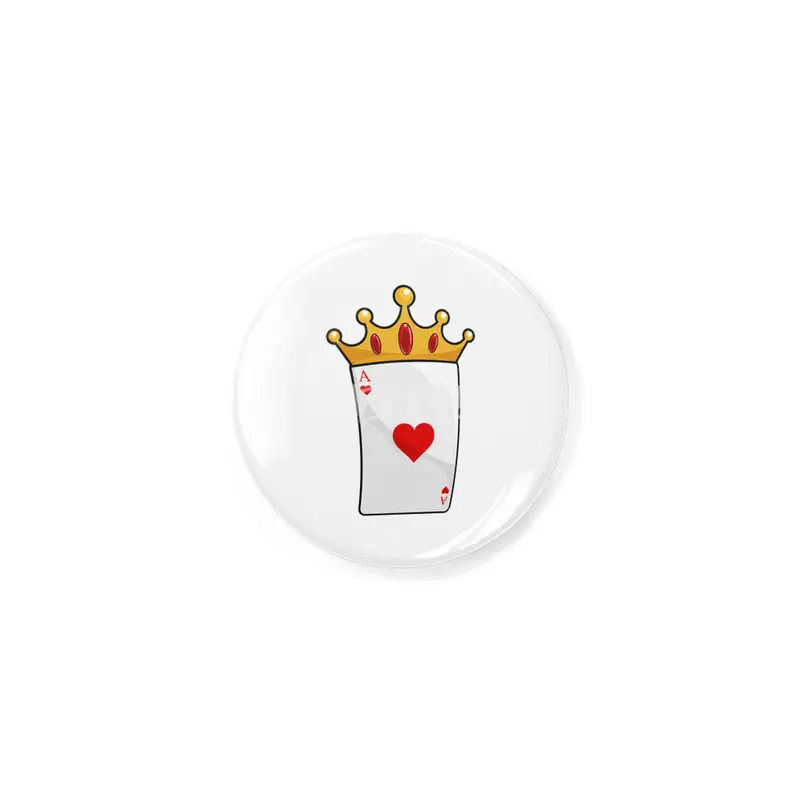 Hearts Ace with Queen Crown Rozet