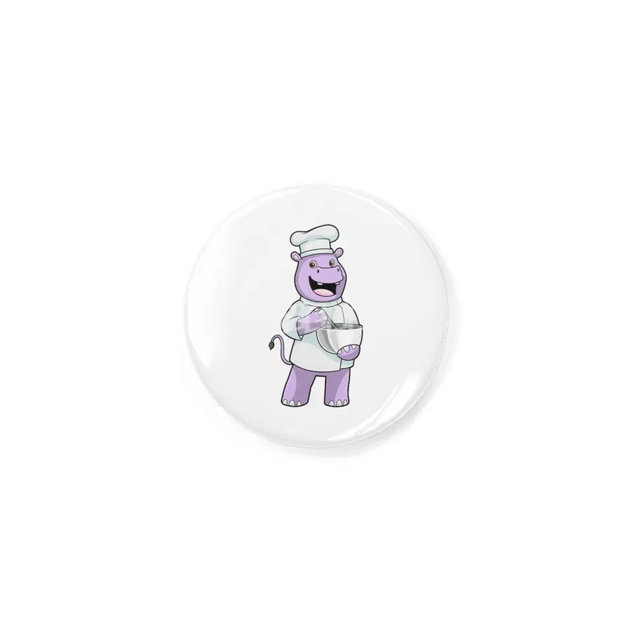 Hippo as Chef with Bowl Rozet