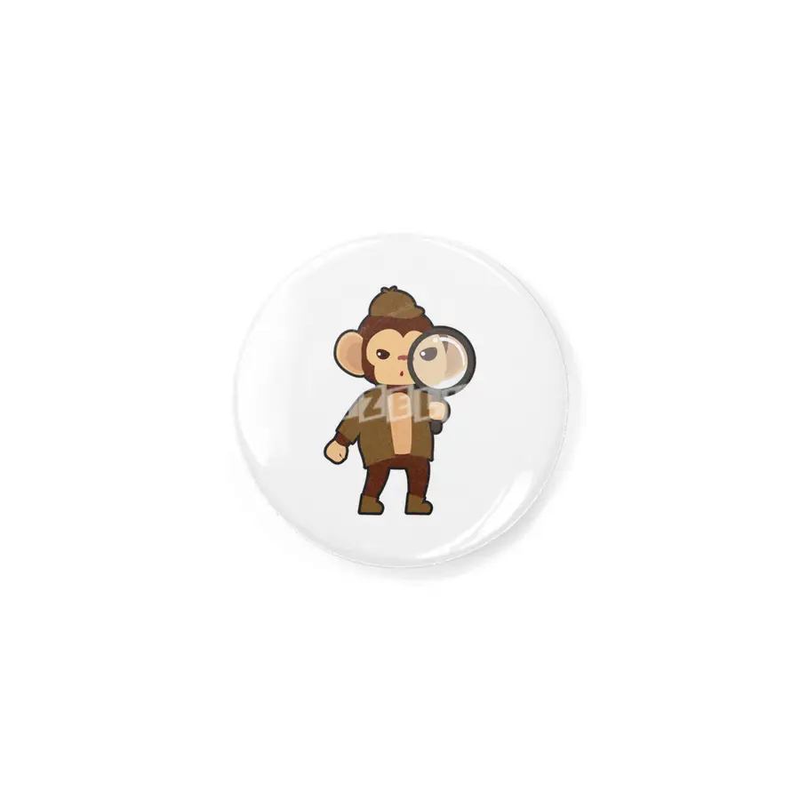 Monkey as Detective with Magnifying glass Rozet