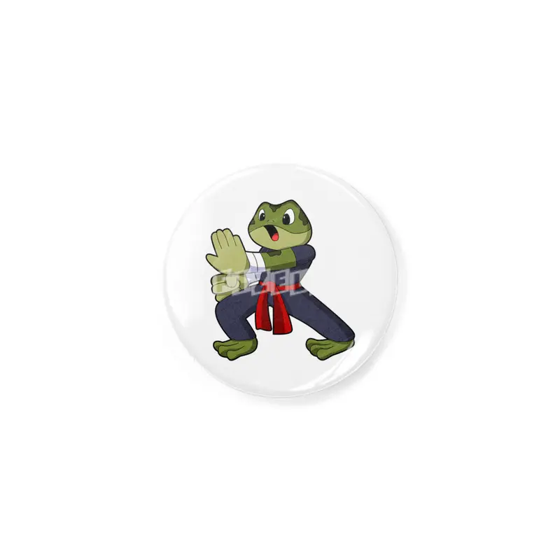 Frog at Martial arts Karate with Belt Rozet