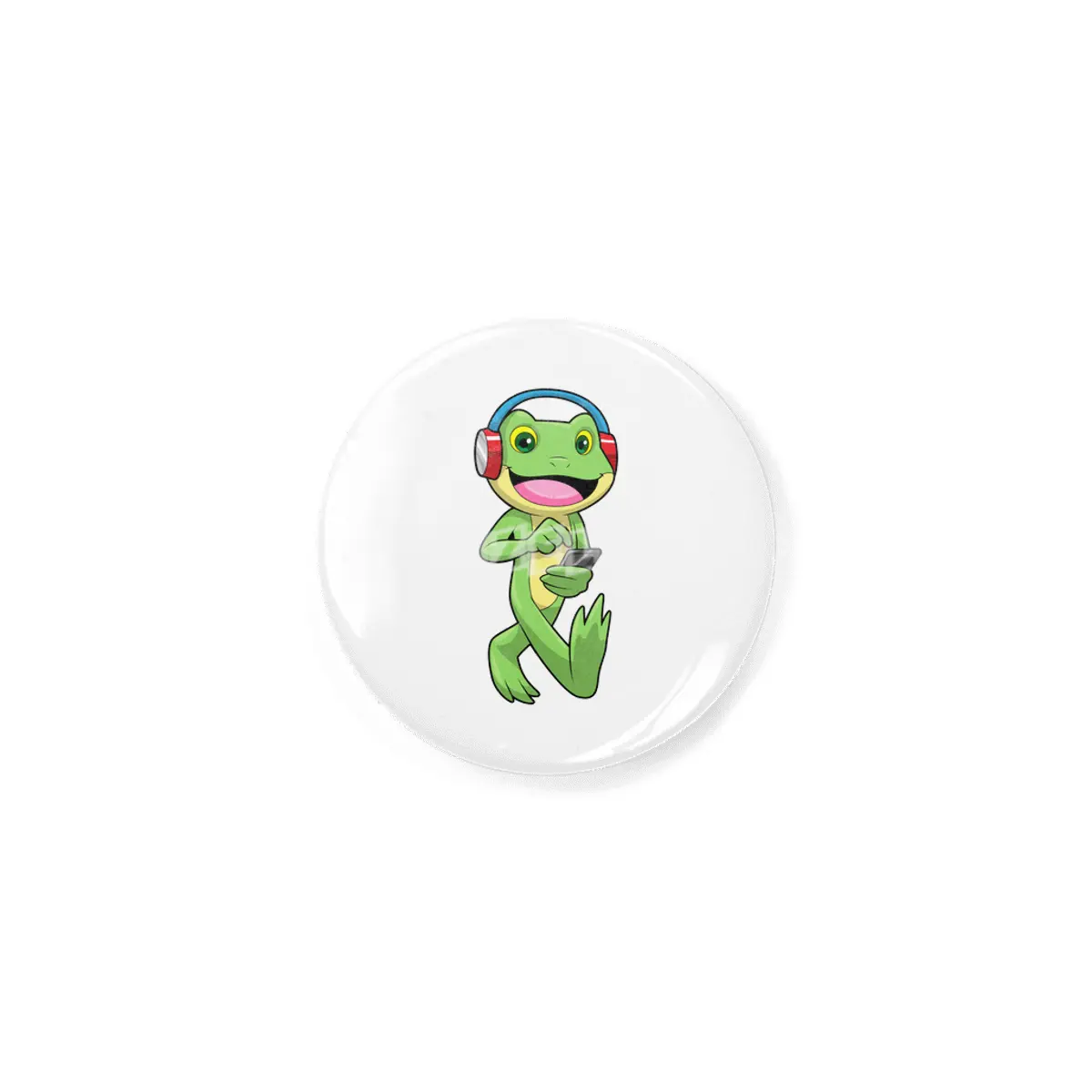 Frog at Music with Headphone Rozet