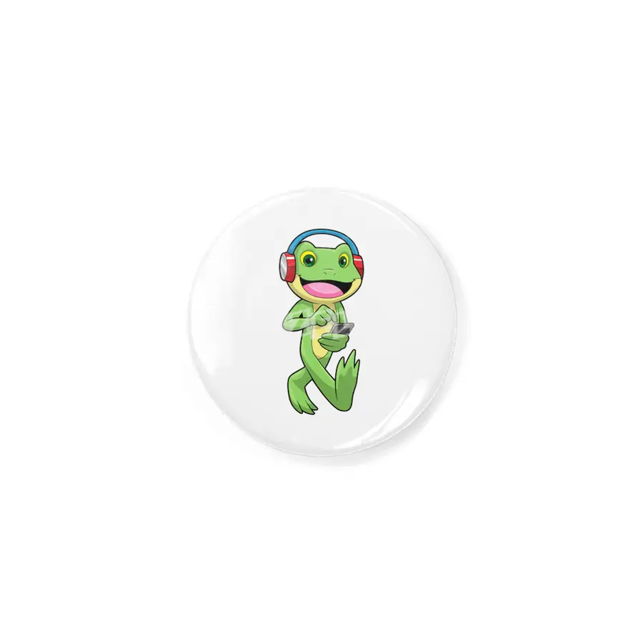 Frog at Music with Headphone Rozet