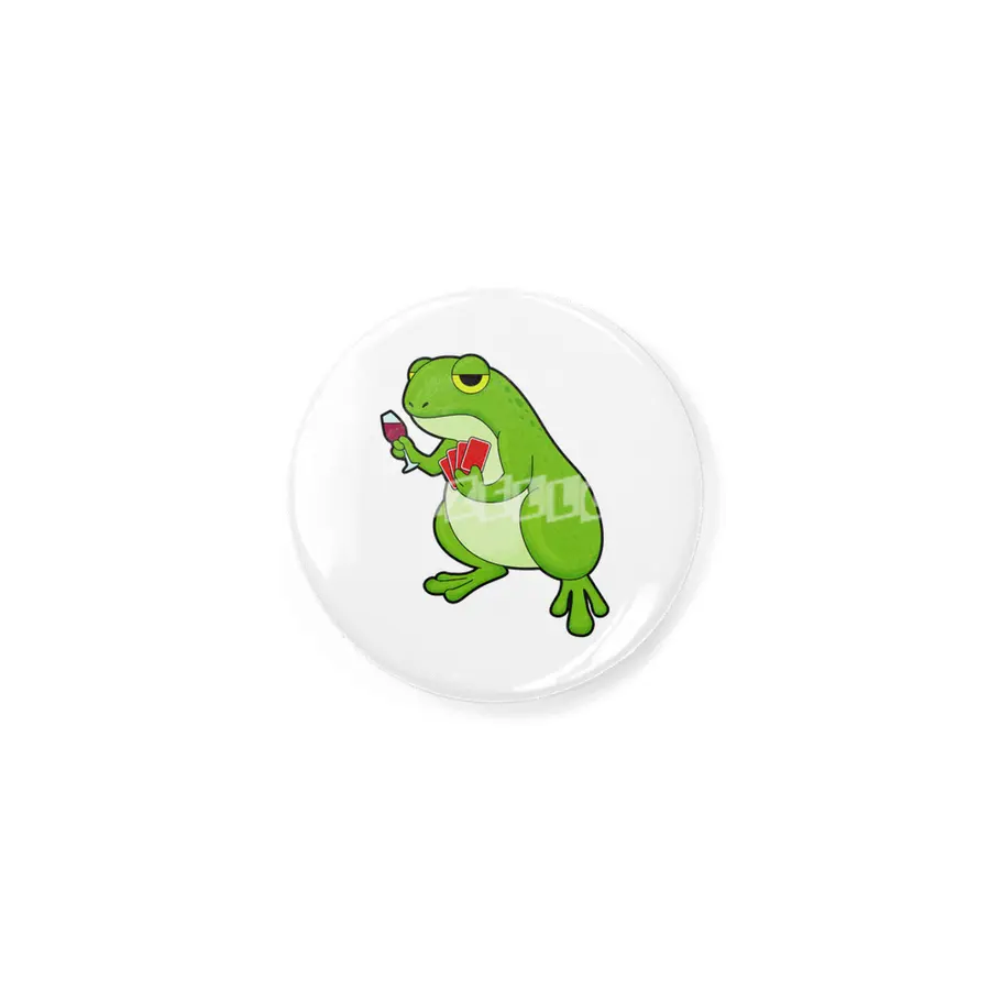 Frog at Poker with Poker cards & Glass of Red wine Rozet