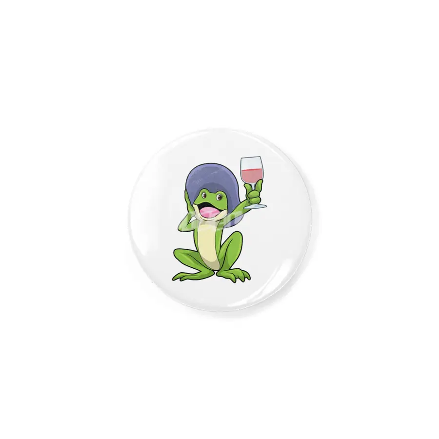 Frog with Glass of Red wine & Hat Rozet