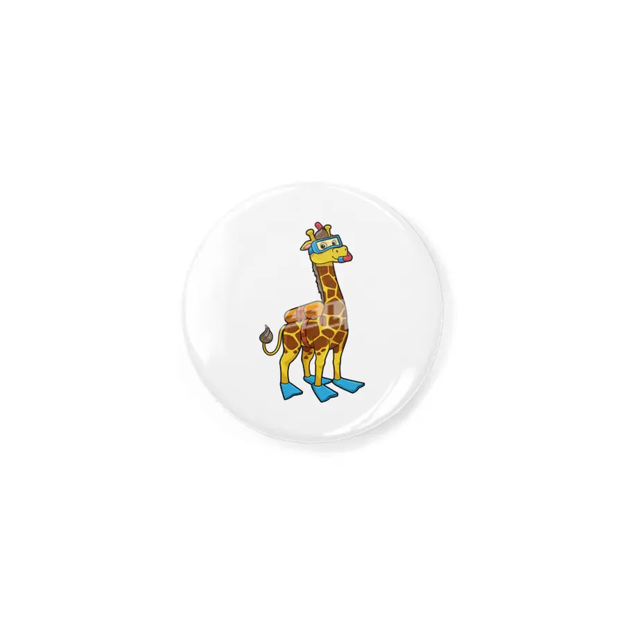 Giraffe as Diver with Swimming goggles & Flippers Rozet