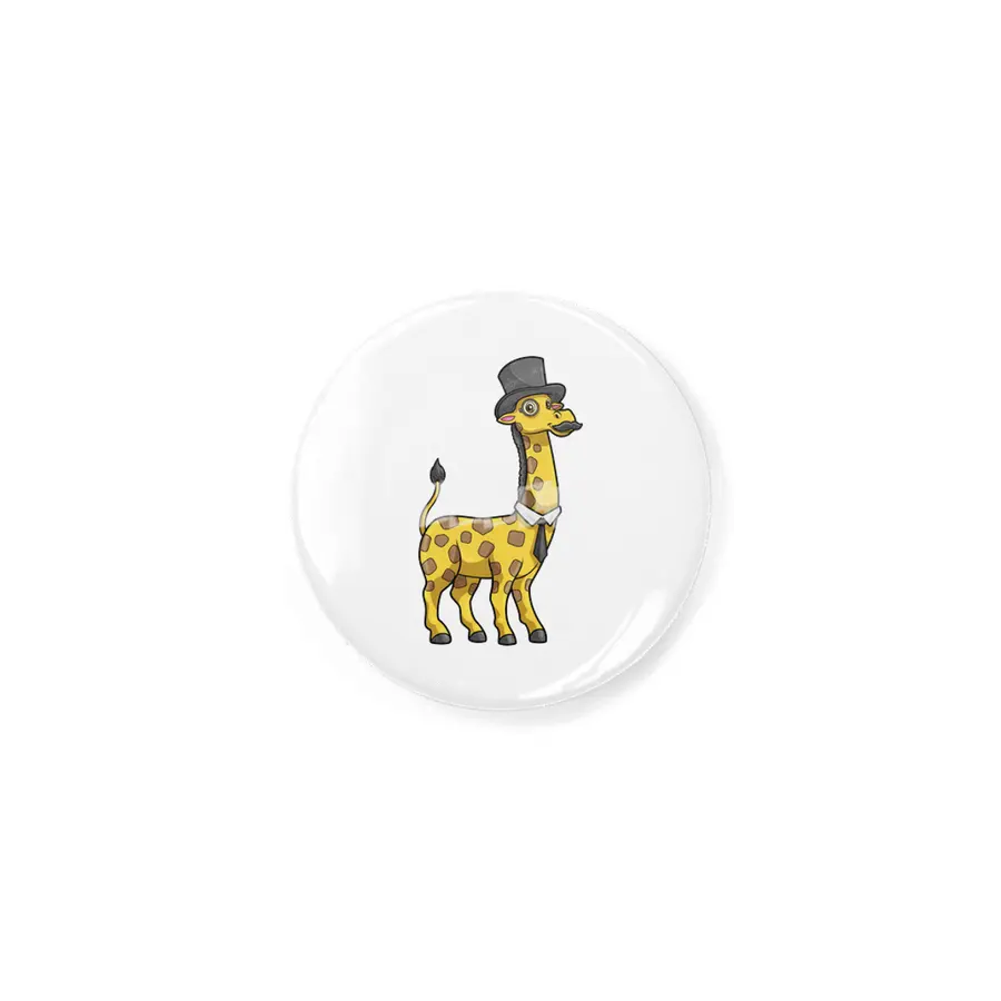 Giraffe as Gentleman with Hat, Tie and Mustache Rozet