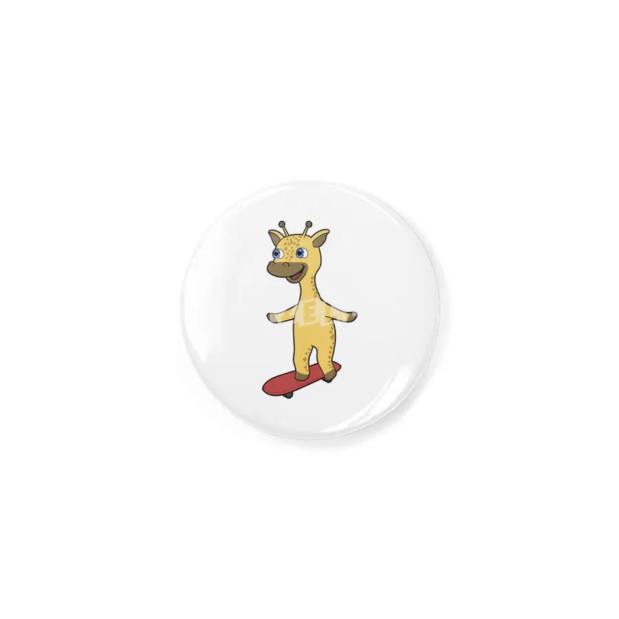 Giraffe as Skater with Skateboard Rozet