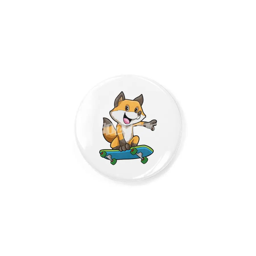 Fox as Skater with Skateboard Rozet