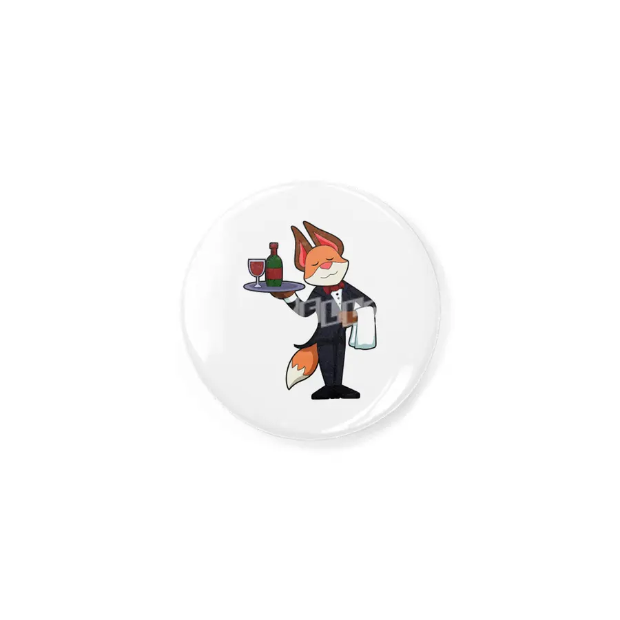 Fox as Waiter with Platter and Red wine Rozet