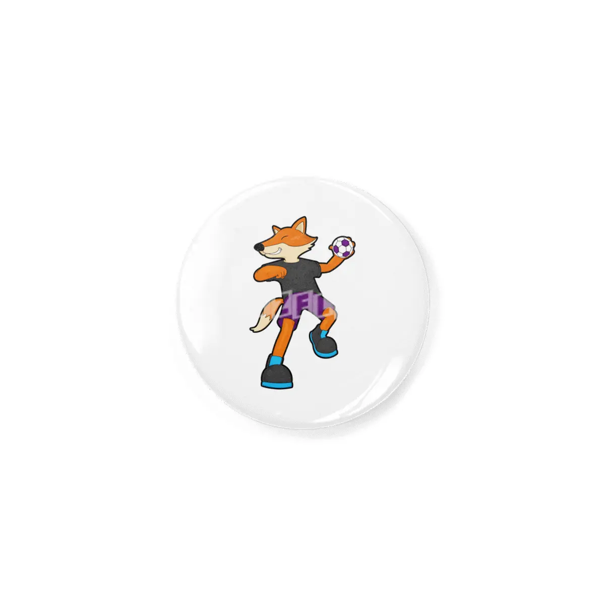 Fox at Handball player with Handball Rozet