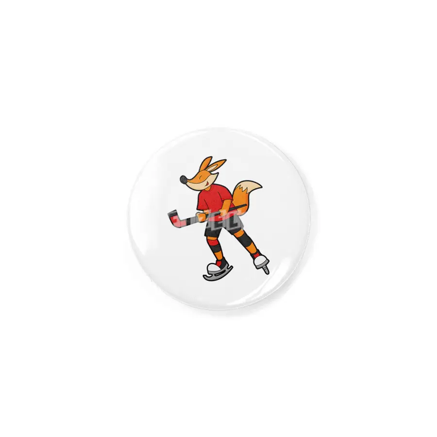 Fox at Ice hockey with Ice hockey stick Rozet