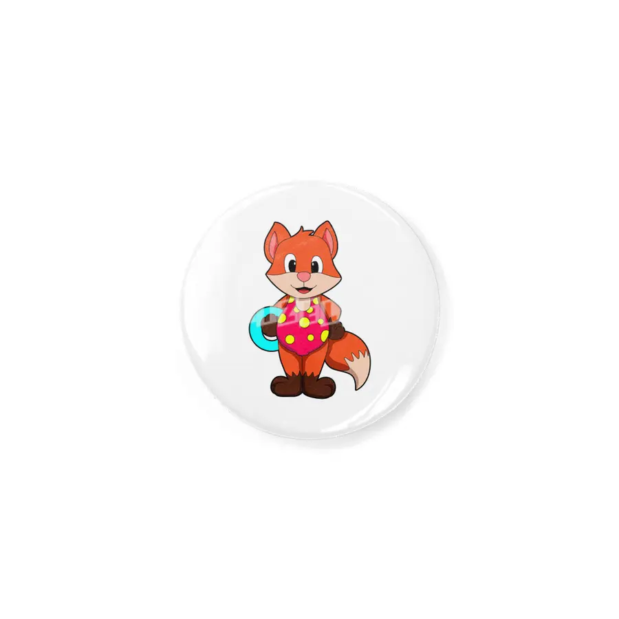 Fox at Swimming with Swim ring Rozet