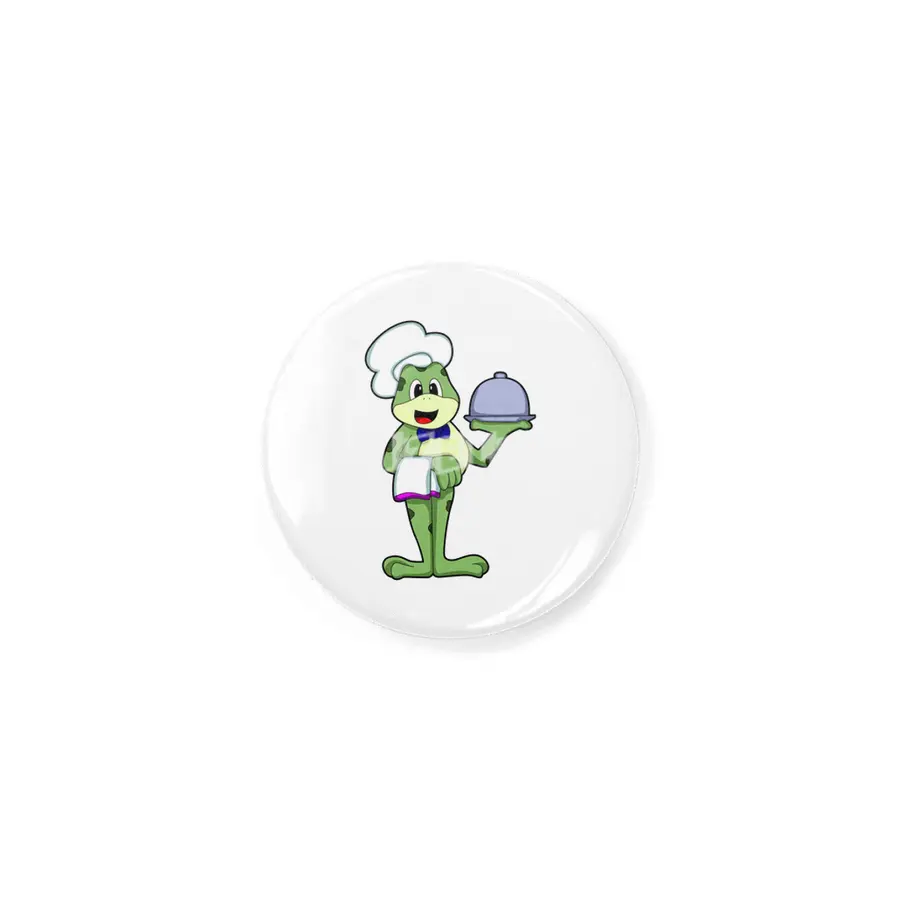 Frog as Chef with Serving plate & Chef's hat Rozet