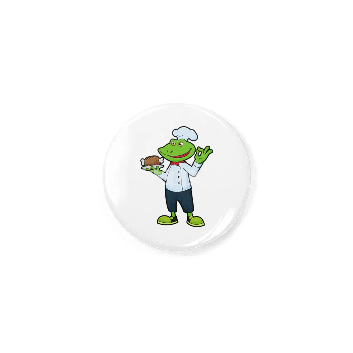 Frog as Cook with Serving plate & Chicken Rozet