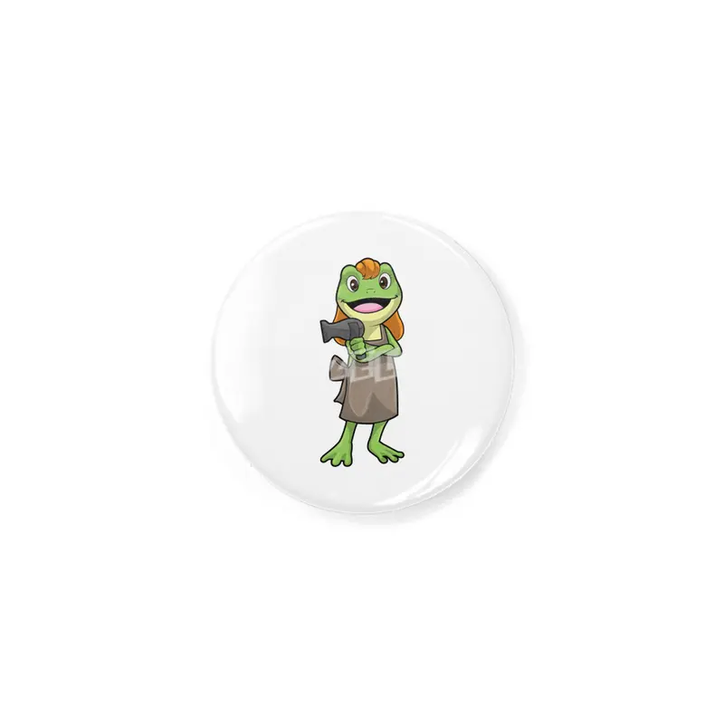 Frog as Hairdresser with Hairdryer Rozet