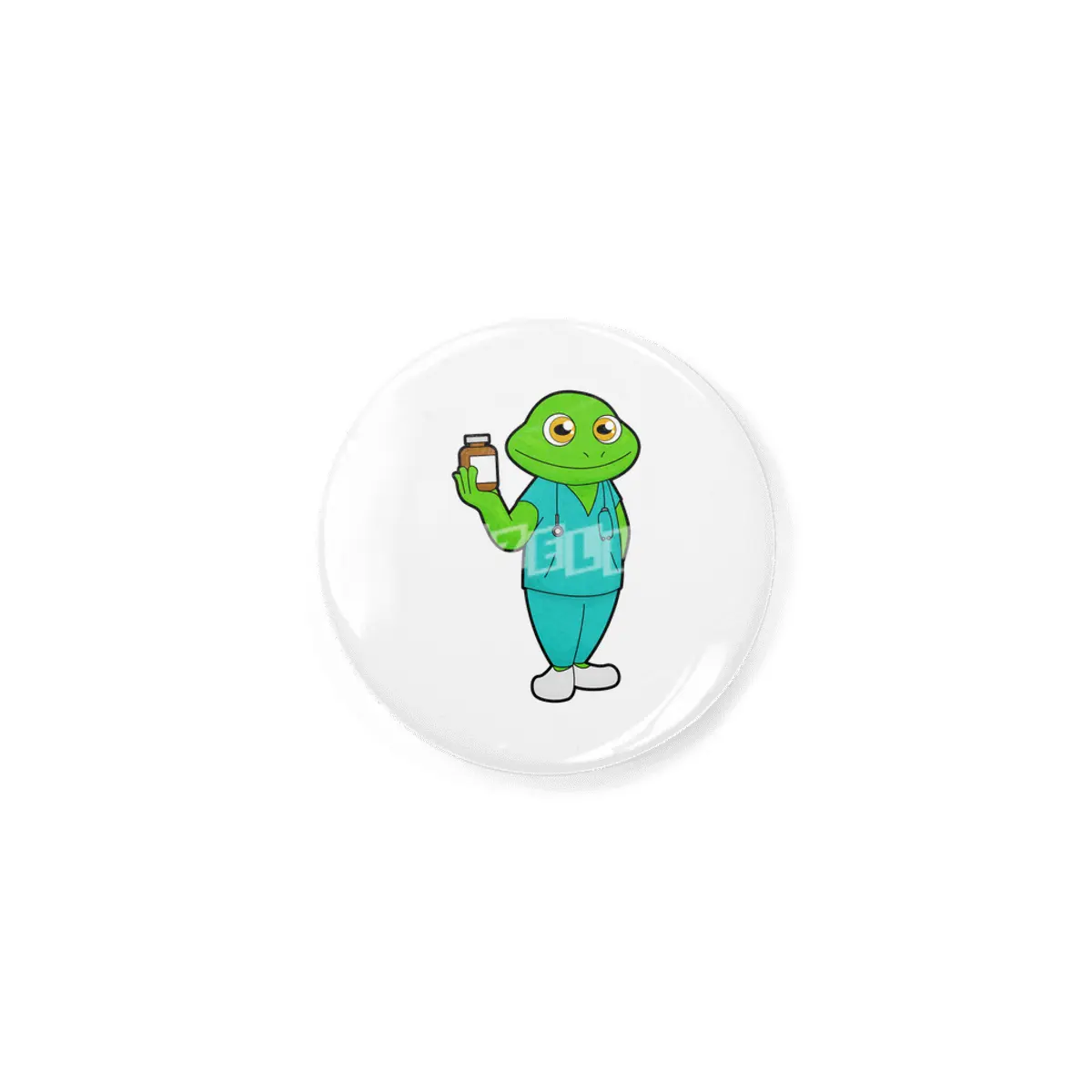 Frog as Nurse with Medicine & Stethoscope Rozet