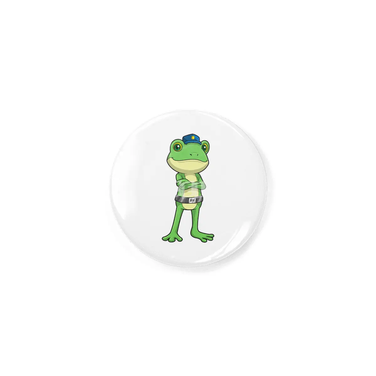 Frog as Police officer with Police hat Rozet