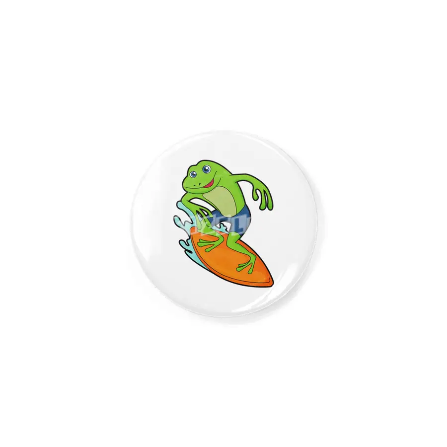 Frog as Surfer with Surfboard Rozet