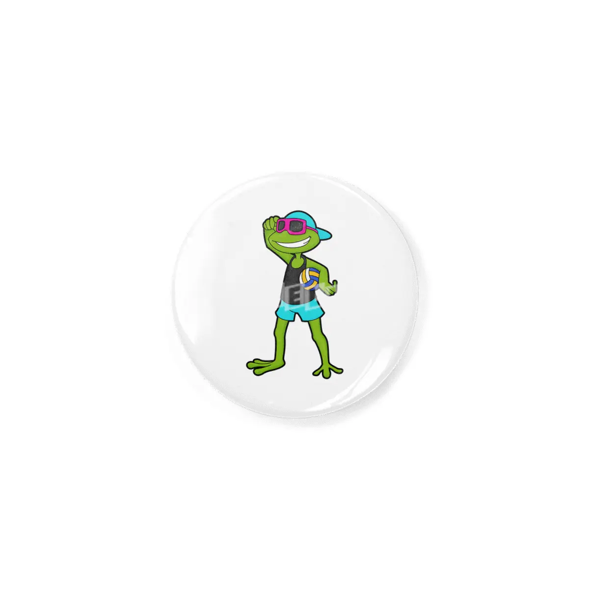 Frog as Volleyball player with Volleyball Rozet