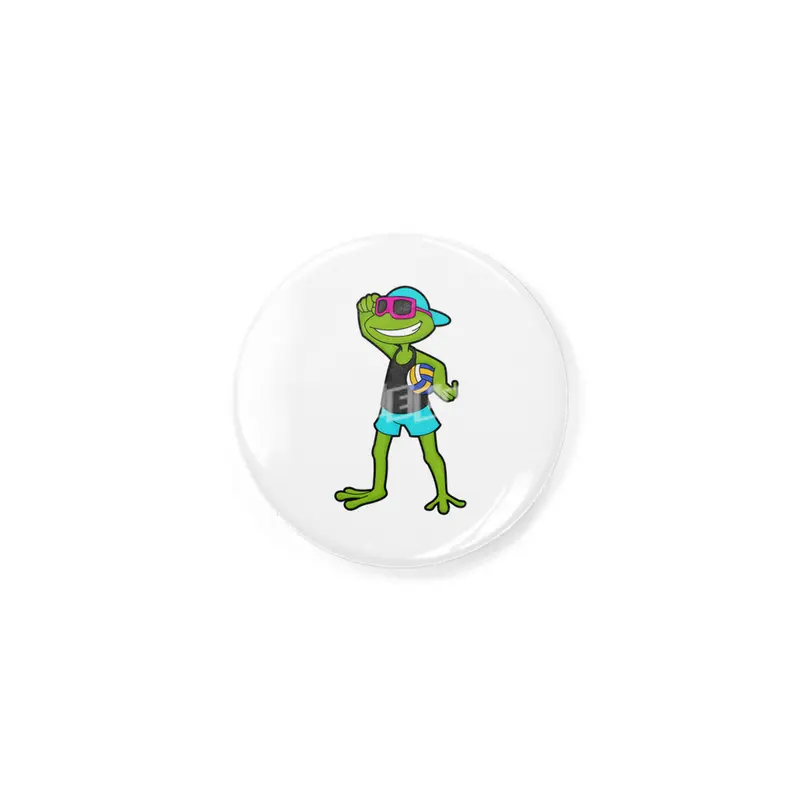 Frog as Volleyball player with Volleyball Rozet